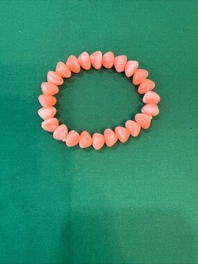 Pink-Peach Beaded Stretch  Bracelet